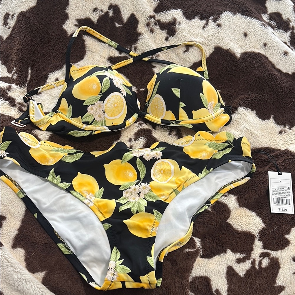 Shade & Shore Lemon Print Bikini